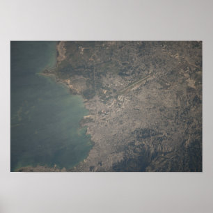 Póster Vista aérea de la zona de Puerto Príncipe de Haití