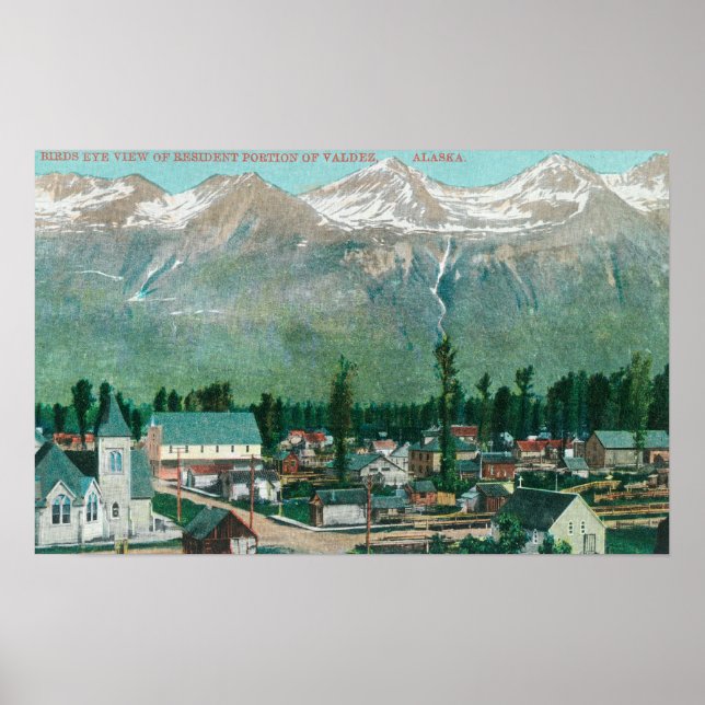 Póster Vista aérea de la zona residencial de la ciudad (Frente)