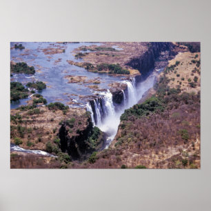 Póster Vista aérea de las cataratas Victoria - Zimbabue,