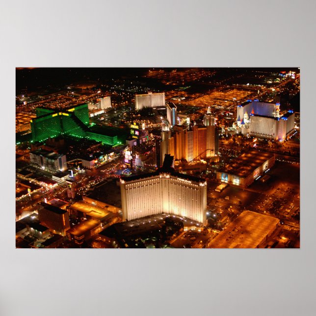 Póster Vista aérea de Las Vegas desde un blimp (Frente)