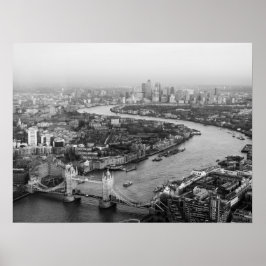 Póster Vista aérea de Londres con Támesis del Río Tower B