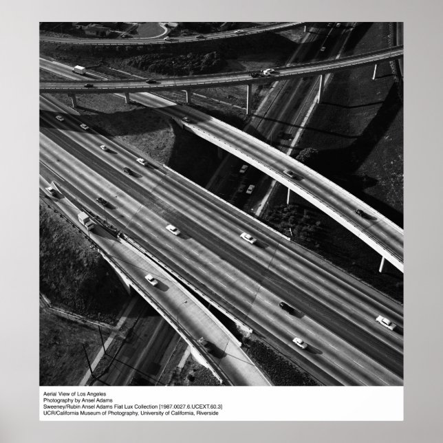 Póster Vista aérea de Los Ángeles por Ansel Adams (Frente)