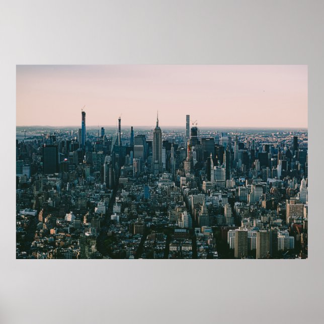 PÓSTER VISTA AÉREA DE LOS EDIFICIOS DE LA CIUDAD DURANTE  (Frente)