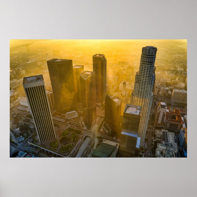 PÓSTER VISTA AÉREA DE LOS EDIFICIOS DE LA CIUDAD DURANTE  (Frente)