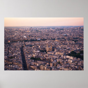 PÓSTER VISTA AÉREA DE LOS EDIFICIOS DE LA CIUDAD DURANTE