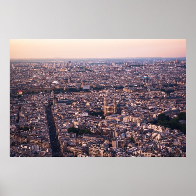 PÓSTER VISTA AÉREA DE LOS EDIFICIOS DE LA CIUDAD DURANTE  (Frente)