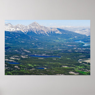 Póster Vista aérea de los lagos Jasper - Canadá