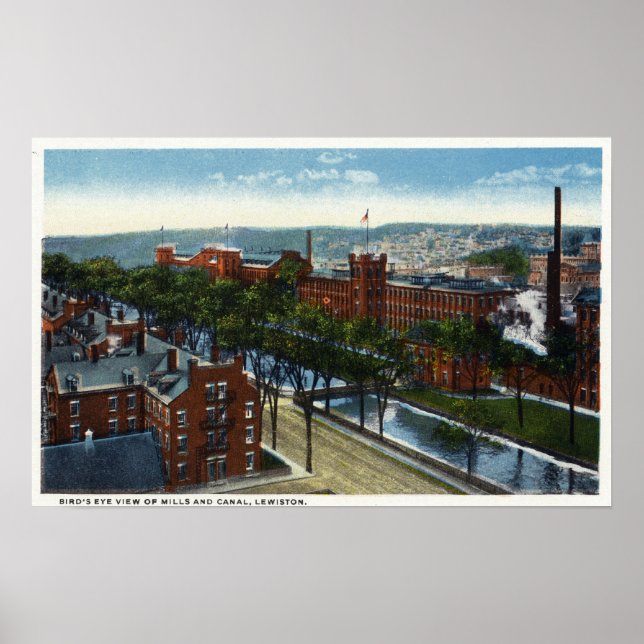 Póster Vista aérea de los molinos y del canal (Frente)