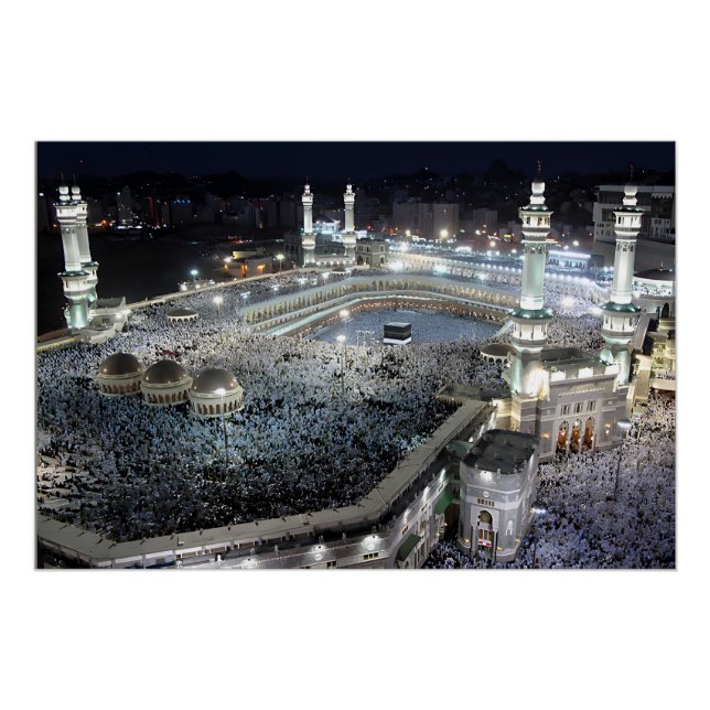 Póster Vista aérea de los peregrinos del Hajj en la Kaaba (Anverso)