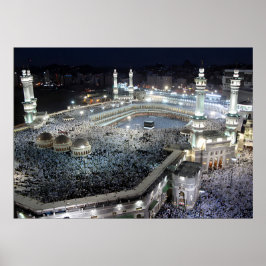 Póster Vista aérea de los peregrinos del Hajj en la Kaaba