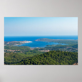 Póster Vista aérea de Menorca desde la cima del Monte Tor