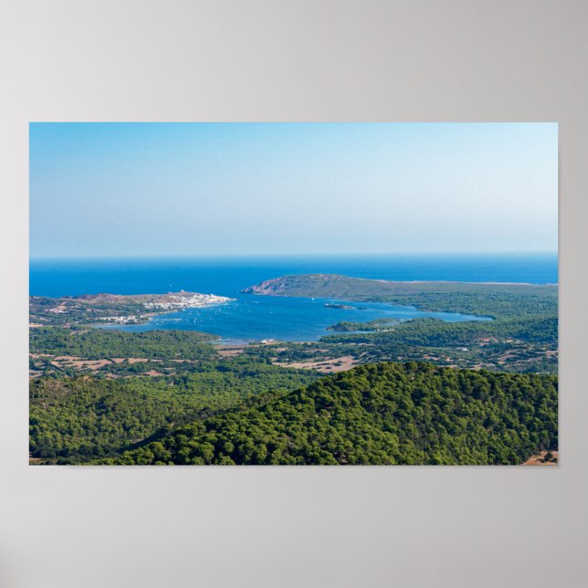 Póster Vista aérea de Menorca desde la cima del Monte Tor (Frente)