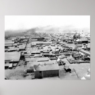 Póster Vista aérea de Nome, Alaska con Nieve