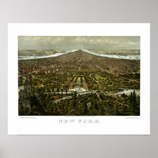 Póster Vista aérea de Nueva York con Central Park