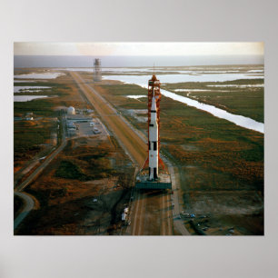 Póster Vista aérea de Saturn V