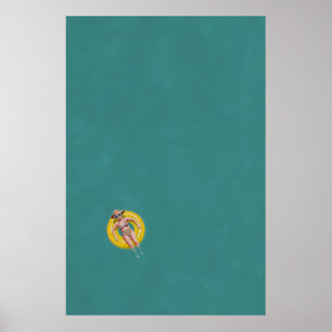 Póster Vista aérea de un martillo de natación en un donut