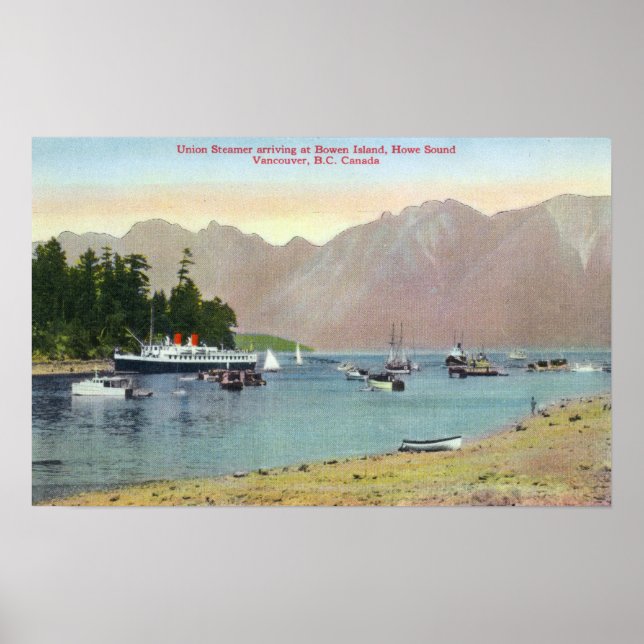 Póster Vista aérea de Union Steamer en la isla Bowen (Frente)