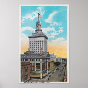 Póster Vista aérea de Washington StreetOakland, CA