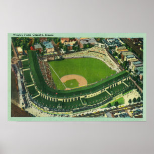 Póster Vista aérea del campo Wrigley # 2Chicago, IL