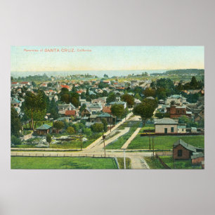 Póster Vista aérea del CitySanta Cruz, CA