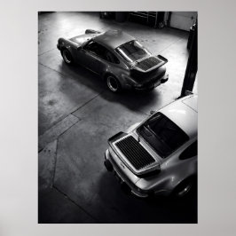 Póster Vista aérea del clásico Porsche 911 Turbo