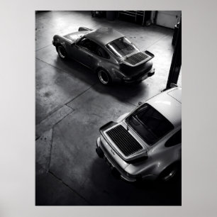 Póster Vista aérea del clásico Porsche 911 Turbo