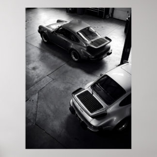 Póster Vista aérea del clásico Porsche 911 Turbo