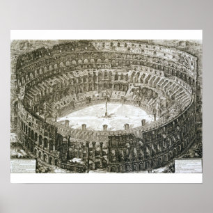 Póster Vista aérea del Colosseum en Roma de las