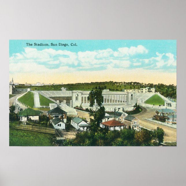 Póster Vista aérea del estadio San Diego, CA (Frente)