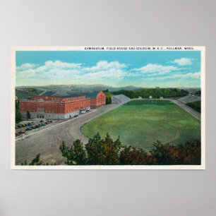 Póster Vista aérea del gimnasio de la universidad de