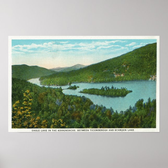 Póster Vista aérea del lago (Frente)