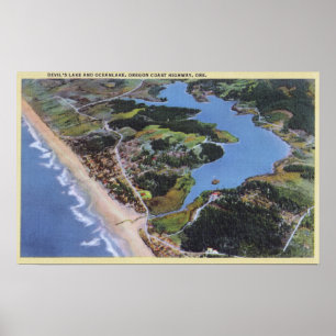 Póster Vista aérea del lago devil's