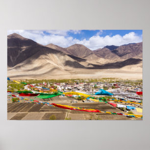 Póster Vista aérea del monasterio de Samye - Tíbet, Asia