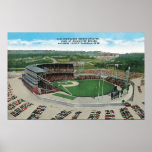 Póster Vista aérea del nuevo Milwaukee County Stadium