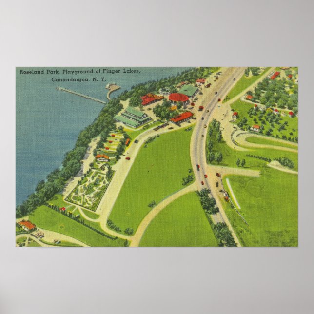 Póster Vista aérea del parque Roseland (Frente)
