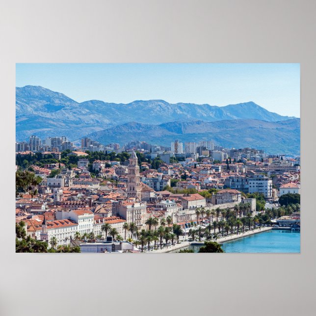 Póster Vista aérea del paseo marítimo de la ciudad dividi (Frente)
