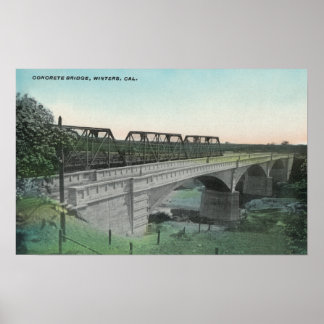 Póster Vista aérea del Puente Putah CreekWinters, CA
