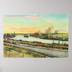 Póster Vista aérea del puerto de San Pedro