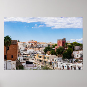 Póster Vista aérea del puerto y la ciudad de Ciutadella -