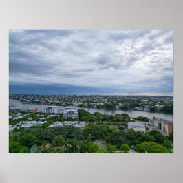 Póster Vista aérea del río Brisbane desde nueva granja