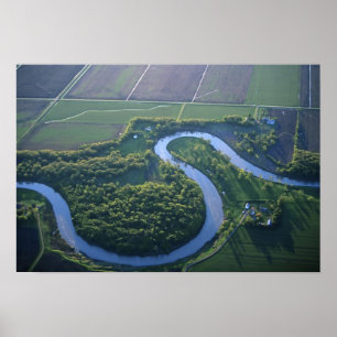 Póster Vista aérea del río Rojo del Norte