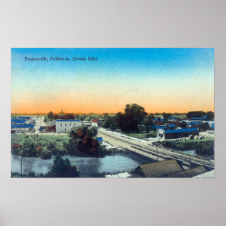 Póster Vista aérea del sur de TownPorterville, CA