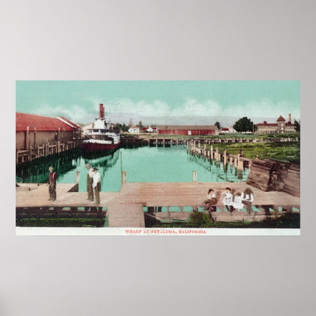 Póster Vista aérea del WharfPetaluma, CA (Frente)