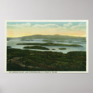 Póster Vista aérea mayor de la isla de Rattlesnake,