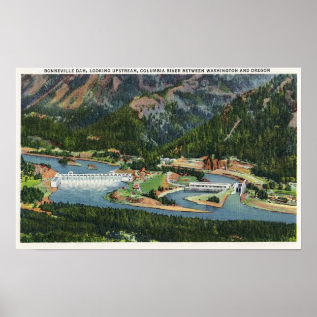 Póster Vista aérea mirando hacia arriba de Bonneville (Frente)