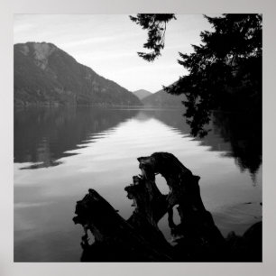 Póster vista al lago bw 1