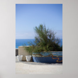 Póster Vista Al Mar Obstruida Por Un Arbusto