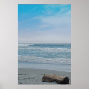 Póster Vista al mar pacífica de la arboleda