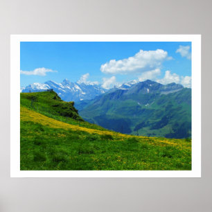 Póster Vista alpina en Suiza