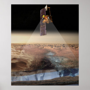 Póster Vista artística de la odisea detectando hielo